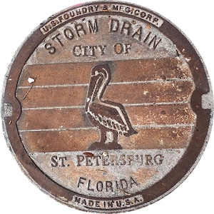 FLORIDA SERIES - St. Petersburg, FL - Sewer Cover Doormat - New!