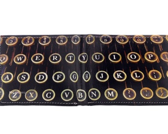 Men&#39;s Wallet - Vintage Typewriter, Photography Digitally Printed on Leather