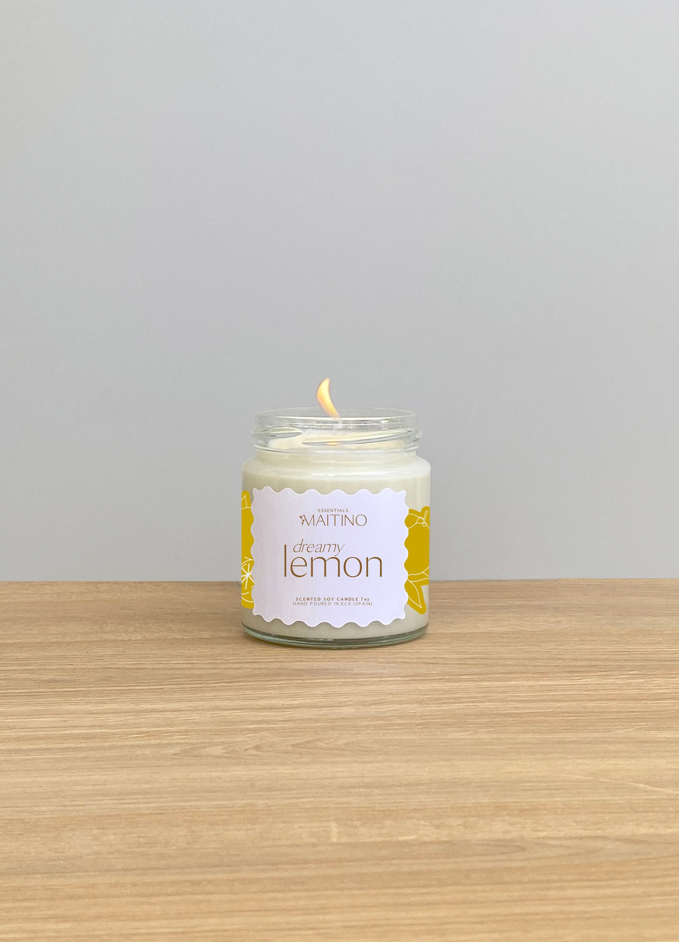 Lemon Scented Soy Candle, 7oz Candle, Spring Summer Candle, Citrus
