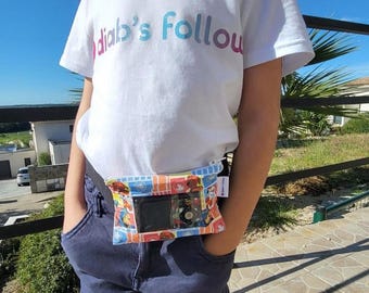 Cinturón con ventana de vinilo para bomba de insulina