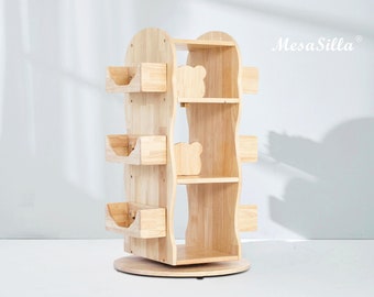 MesaSilla Revolving Solid Wood Bookcase