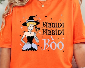 Camiseta de Halloween de la princesa Cenicienta, camiseta Bibbidi Bibbidi Boo para niños, camiseta de bruja de Disney para niños pequeños, linda camiseta de Halloween, princesa bebé Halloween