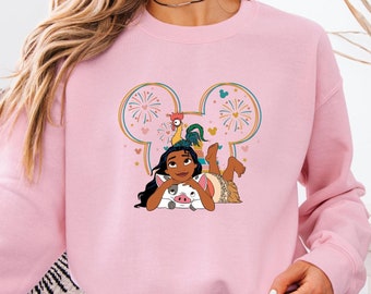 Handmade Disneyland Moana Sweatshirt: Magic Castle Pua & Hei Hei Pullover