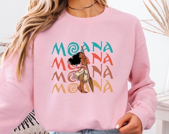 Moana, Pua, Hei Hei, Maui Character Sweatshirt, Princess Moana Disney Inspired Pullover, Kids Disney Moana Pullover, Baby Tee, Woman Sweater