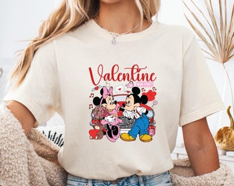 Valentine on Main Street Shirt, Disney Valentine's Day Shirt, Couple Mickey and Minnie Shirt, Kids Disneyland Trip Shirt, Cute Baby Tee
