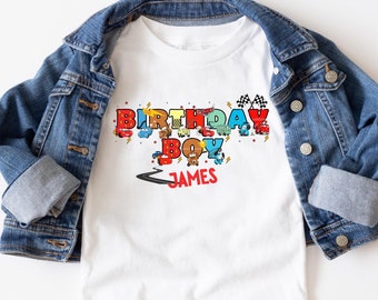 Custom Name Cars Shirt, Birthday Boy Shirt, Lightning McQueen Birthday Tee, Kids Cars Shirt, Toddler Cars Birthday Tee, Disney Birthday Tee