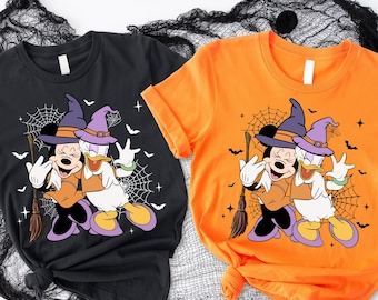 Minnie and Daisy Halloween Shirt, Disney Vintage Besties Shirt, Girls Halloween Shirt, Spooky Minnie and Daisy Tee, Not Scary Tee, Baby Tee