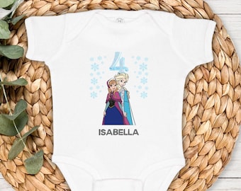 Custom Elsa and Anna Birthday Shirt, Frozen Birthday Shirt, Birthday Girl Shirt, Toddler Elsa Tee, Frozen Theme, Anna and Elsa Shirt, Disney