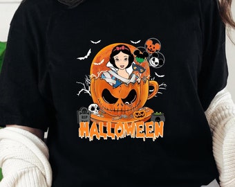Princess Snow White Halloween Tee, Scary Pumpkin Snow White Shirt, Baby Disney Princess Halloween Shirt, Kids Snow White Trick or Treat Tee