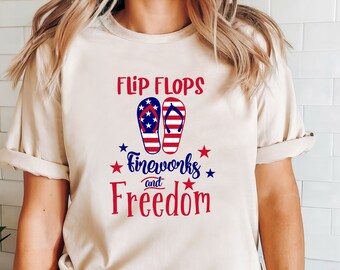 4th of July Shirt: Freedom, USA Flag, Red White and Blue, Celebration