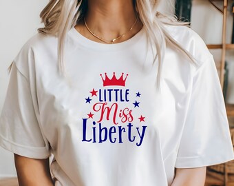4th of July Shirt: Little Miss Liberty USA Flag Tee, Celebration