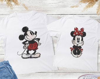 Retro Mickey and Minnie Matching Shirt: Disneyland Family Trip, Kids Disney Tee, Minnie Bow