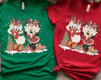 Minnie and Daisy Christmas Shirt, Vintage Disney Besties Tee, Kids Christmas Holiday Tee, Disney Girls Trip Xmas Shirt , Baby Christmas Tee
