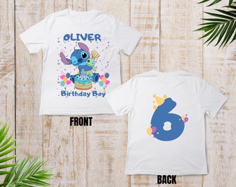 Camisa de cumpleaños de puntada personalizada, camisa de puntada, camisa de cumpleaños de puntada, camiseta de cumpleaños de Disney, celebración de la edad, camisa de cumpleaños de puntada para niños