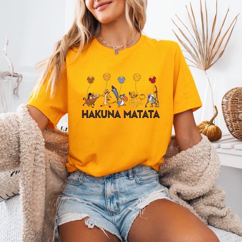 Hakuna Matata with Disney Balloons Shirt, Animal Kingdom Shirt, Lion King Shirt, Kids Best Friends Shirt, Women Disneyland Shirt, Baby Tee bild 4