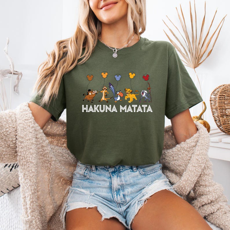 Hakuna Matata with Disney Balloons Shirt, Animal Kingdom Shirt, Lion King Shirt, Kids Best Friends Shirt, Women Disneyland Shirt, Baby Tee bild 3