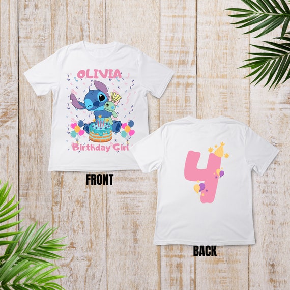 Custom Stitch Birthday Shirt, Stitch Shirt, Stitch Birthday Girl Shirt, Disney Birthday Tee, Age Celebration, Stitch Kids Birthday Shirt