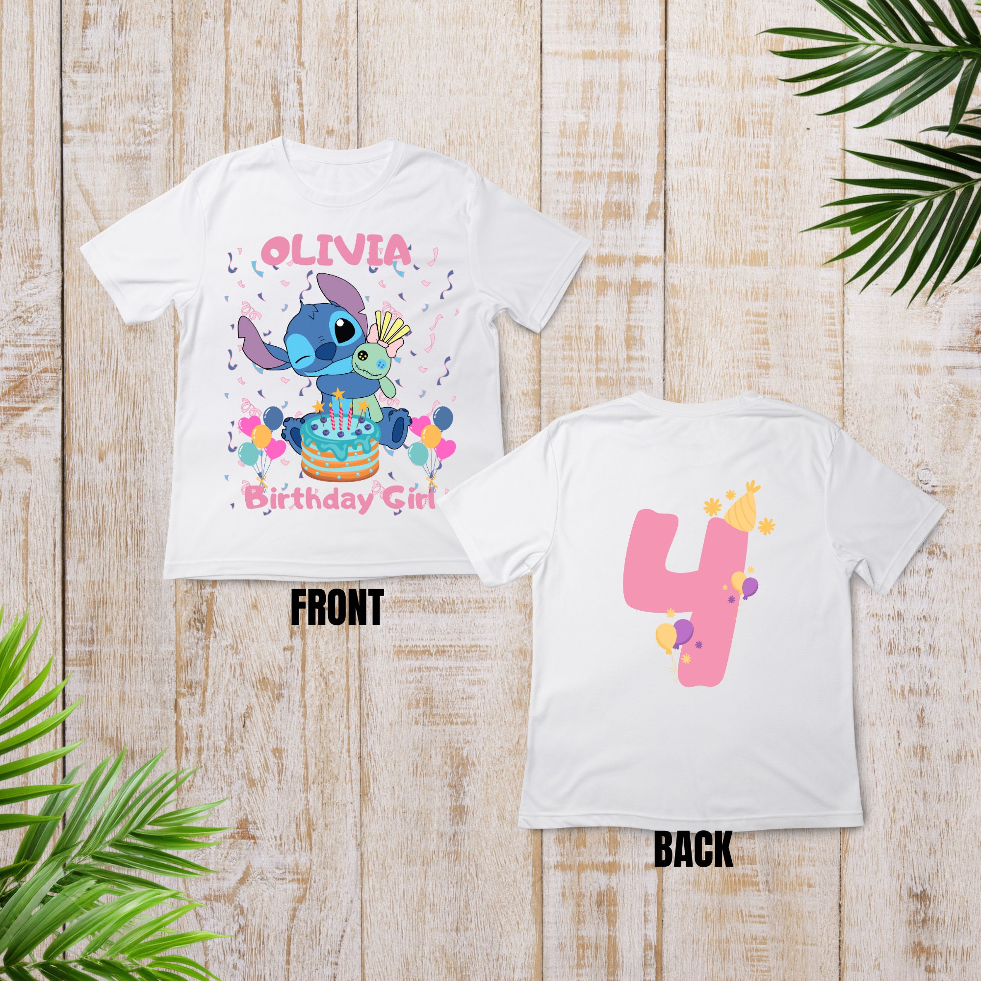 Custom Stitch Birthday Shirt, Stitch Shirt, Stitch Birthday Girl Shirt, Disney Birthday Tee, Age Celebration, Stitch Kids Birthday Shirt