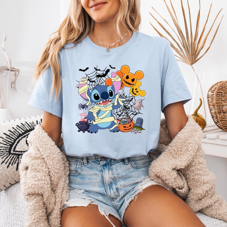 Camiseta de Stitch para Halloween, camiseta de Stitch de Disney, camiseta de Stitch y ángel a juego para Halloween, camiseta de Stitch espeluznante, camiseta de Stitch para Halloween para niños, camiseta familiar imagen 6
