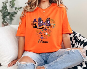 Halloween Mama and Dada Disney Shirt, Disney Family Matching Halloween Tee, Kids Mickey and Minnie Halloween Shirt, Baby Halloween Mini Tee