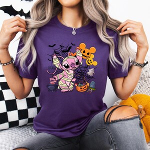 Camiseta de Stitch para Halloween, camiseta de Stitch de Disney, camiseta de Stitch y ángel a juego para Halloween, camiseta de Stitch espeluznante, camiseta de Stitch para Halloween para niños, camiseta familiar imagen 4