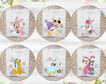 Mickey and Friends Easter Bunny Shirt, Disney Characters Bunny Ears Shirt, Matching Easter Disney Shirt, Mickey, Minnie, Daisy, Pluto Tee