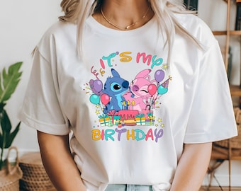 Stitch Birthday Shirt, It&#39;s My Birthday Tee, Disney Stitch Shirt, Baby Stitch Shirt, Stitch and Angel Shirt, Birthday Party Shirt, Kids Tee
