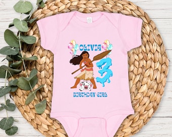 Custom Moana Birthday Shirt, Birthday Girl Shirt, Disney Moana Shirt, Princess Moana Tee, Moana Birthday Kids Shirt, Disney Birthday Shirt