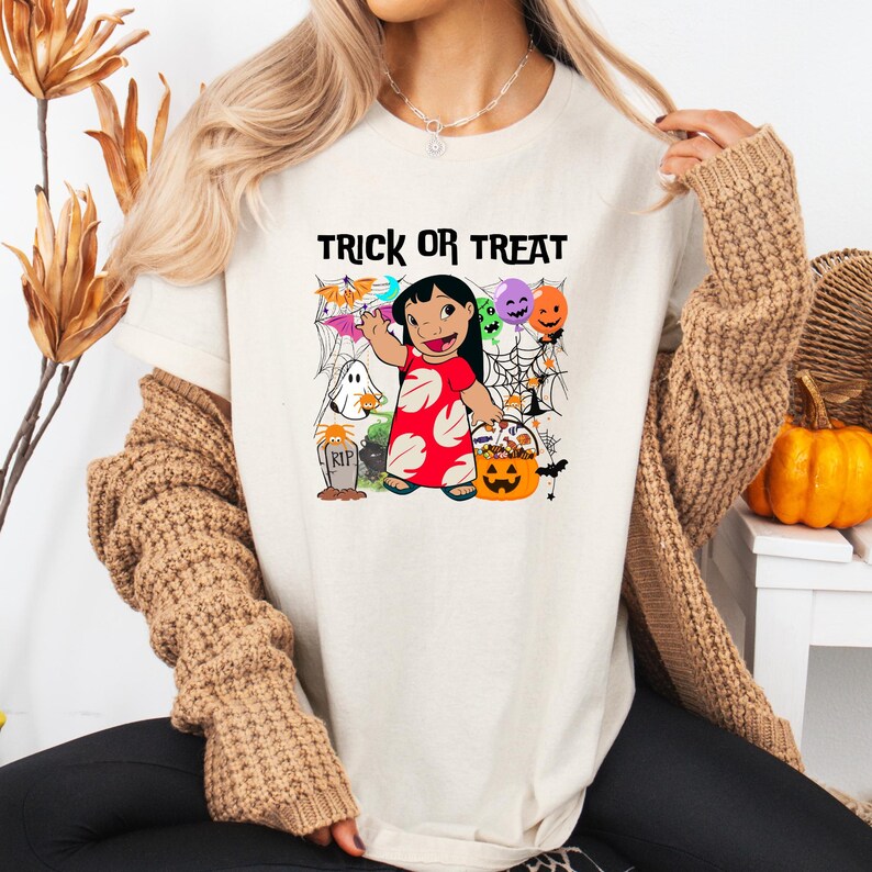 Halloween Stitch & Lilo Shirt: Spooky Matching Family Tees, Kids Trick or Treat, Disney, Disneyland image 4