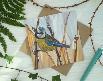 Blue Tit Card from Original Mosaic - Eco Friendly Card - Bird Card for Bird Lover - Recycled Envelope