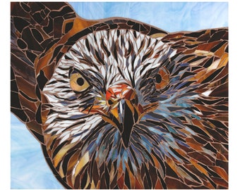 Red Kite Print - Limited Edition Giclee Print from Original Mosaic Art - Bird of Prey Art Print