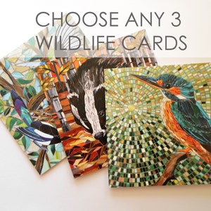 Scegli 3 carte ecologiche sulla fauna selvatica - Scegli 3 carte tra oltre 90 design di mosaici artistici originali - Pacchetto di carte sulla natura