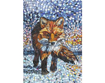 Fox Print - Homeward Bound - Glass Mosaic Fox - Limited Edition Giclee Print - Wolf Art  Fox Art Mosaic Art - Wall Art - Nature Art Print