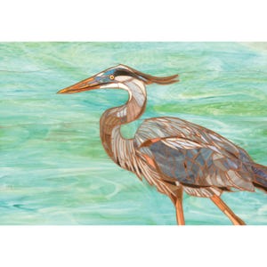Blue Heron Print - Limited Edition Giclee Print from Original Mosaic Art