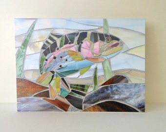 Rainbow Trout Card - Mosaic Art - Mosaic Fish Card - Gift for Fisherman Card