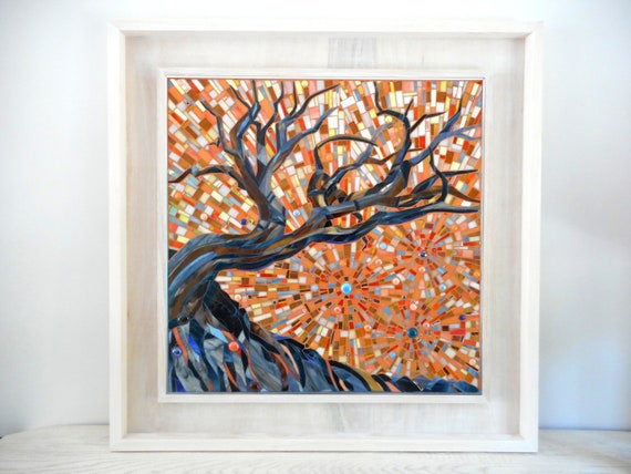Esse Mosaic Original Stained Glass Mosaic Tree Etsy