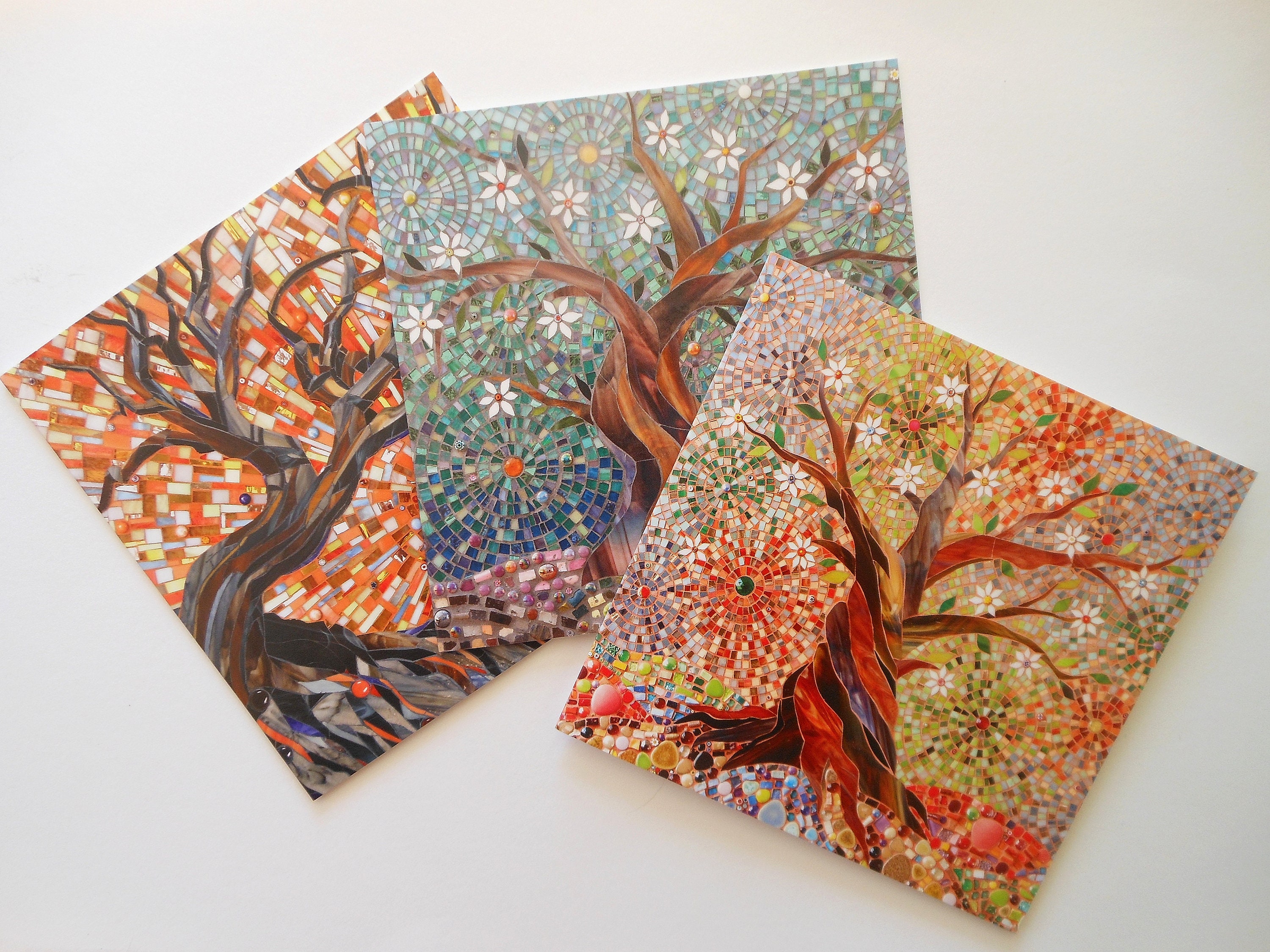15 Tree Of Life Note Cards With Envelopes - Recycled Paper A6 Size
