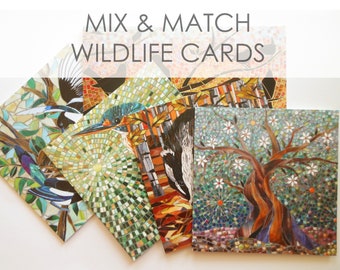 Multi Pack Cards - 5 Eco-Friendly Greeting Cards of your choice - 5 Note Card Set - Birthday Card Set