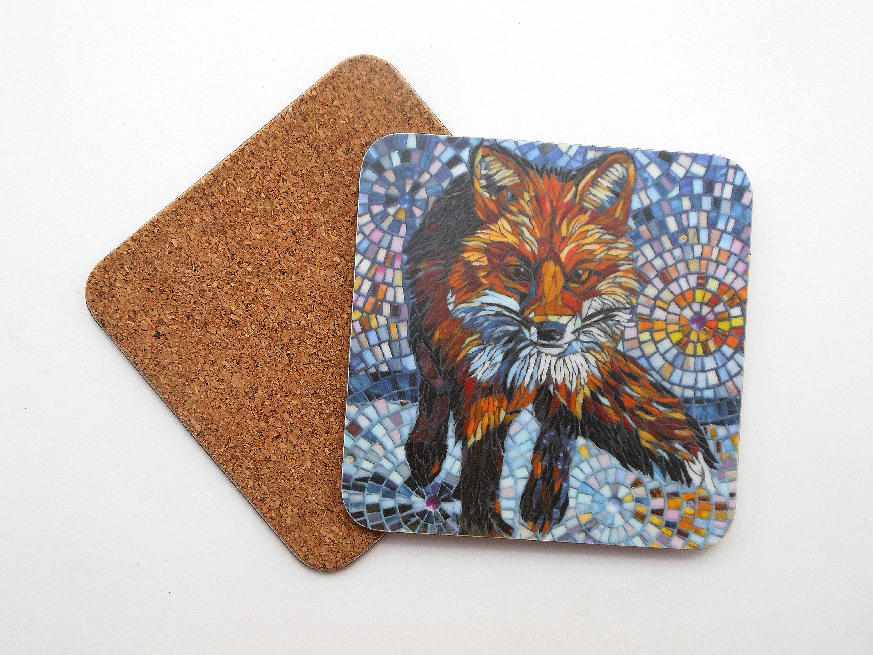 COASTER SET of 4 Homeward Bound Fox Coasters - Mosaic Art - Fox Art ...