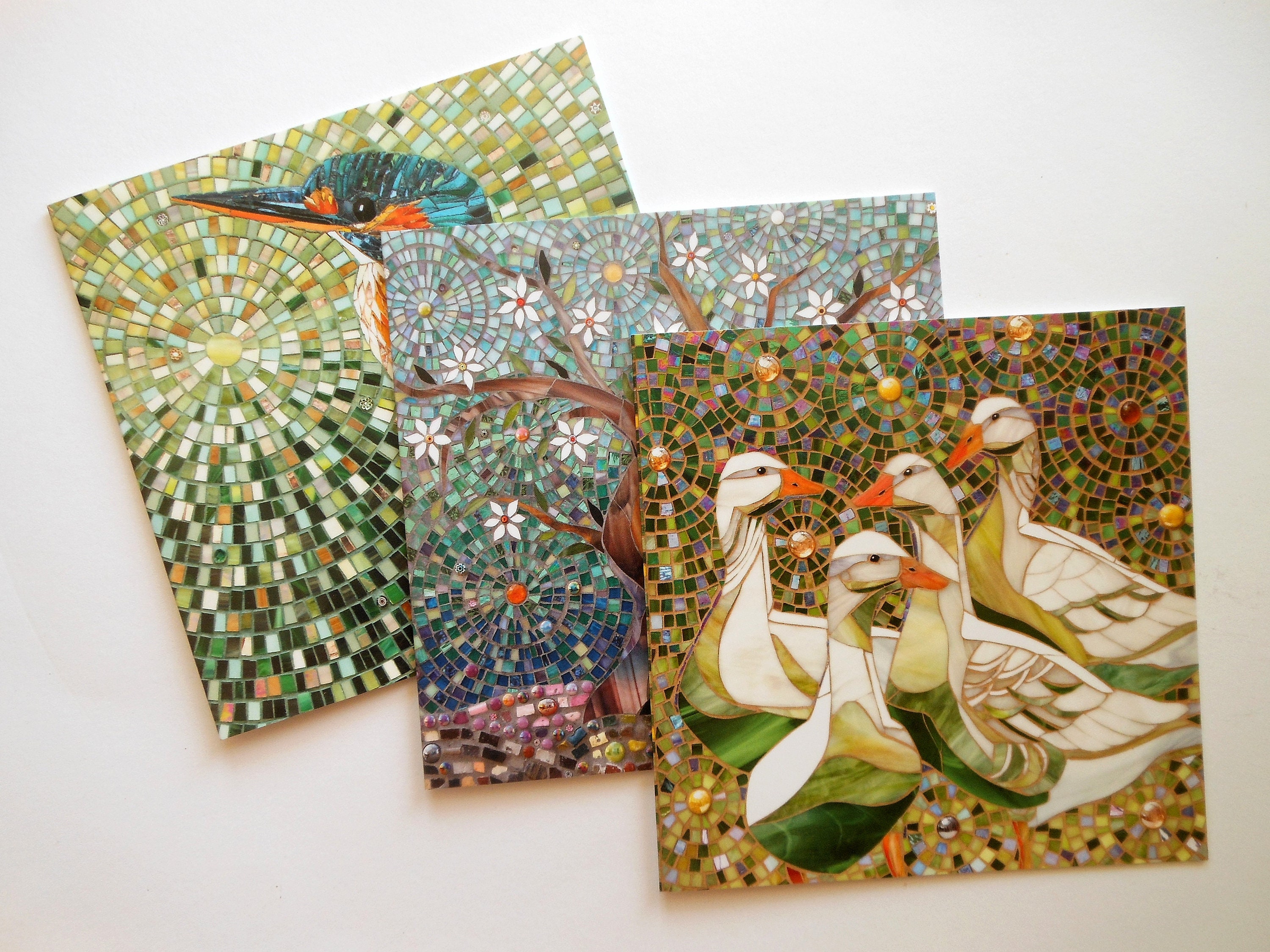 SET OF ANY 3 Greetings Cards from Original Mosaics Mosaic Etsy