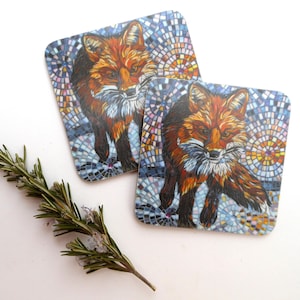 Homeward Bound Fox Coaster - Fox Art - Housewarming Gift for Him - Rustic Home Decor - Fox Coasters of Fox Gift