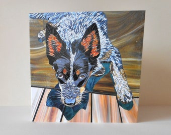 Australian Cattle Dog Card - Eco Friendly Card - Dog Notecard - Mosaic Art Card - Canine Card - Nature Art - Nature Card