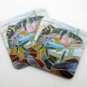 Rainbow Trout Coaster - Rainbow Trout Art - Housewarming Gift for Fisherman - Rustic Home Decor - Fish Coasters of Trout - Salmon Coasters