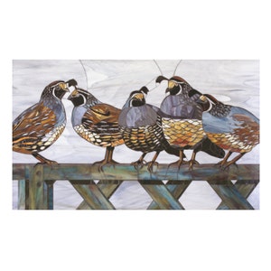 California Quail Card - Mosaic Art Card - Eco Friendly Greetings Card - Mosaic Quail - Bird Card - Quail Art