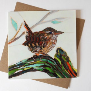 Set of 5 Bird Cards Wren, Tree Creeper, Crested, Bearded, Coal Tit Blank Greeting Cards Eco-Friendly Card Set Wildlife Card Pack image 8