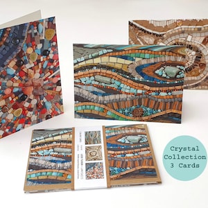 Confezione di biglietti di auguri Crystal Collection - Confezione da 3 biglietti di auguri - Ecologici - Arte del mosaico - Biglietti misti