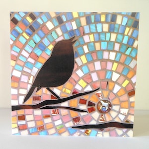 Dawn Robin Card from Original Mosaic Robin Mosaic - Eco Friendly Card - Silhouette Card - Bird Card - Dawn Card - Card for Bird Lover