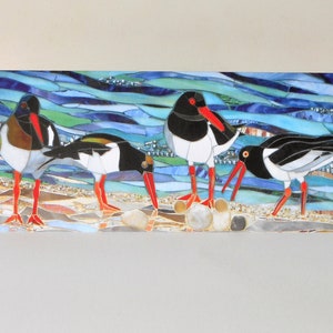 Scholeksters Kaart - Scholeksters Kunstkaart - Eco Vriendelijk - Mozaïek Kunstkaart - Zeevogelkaart - Kustkaart