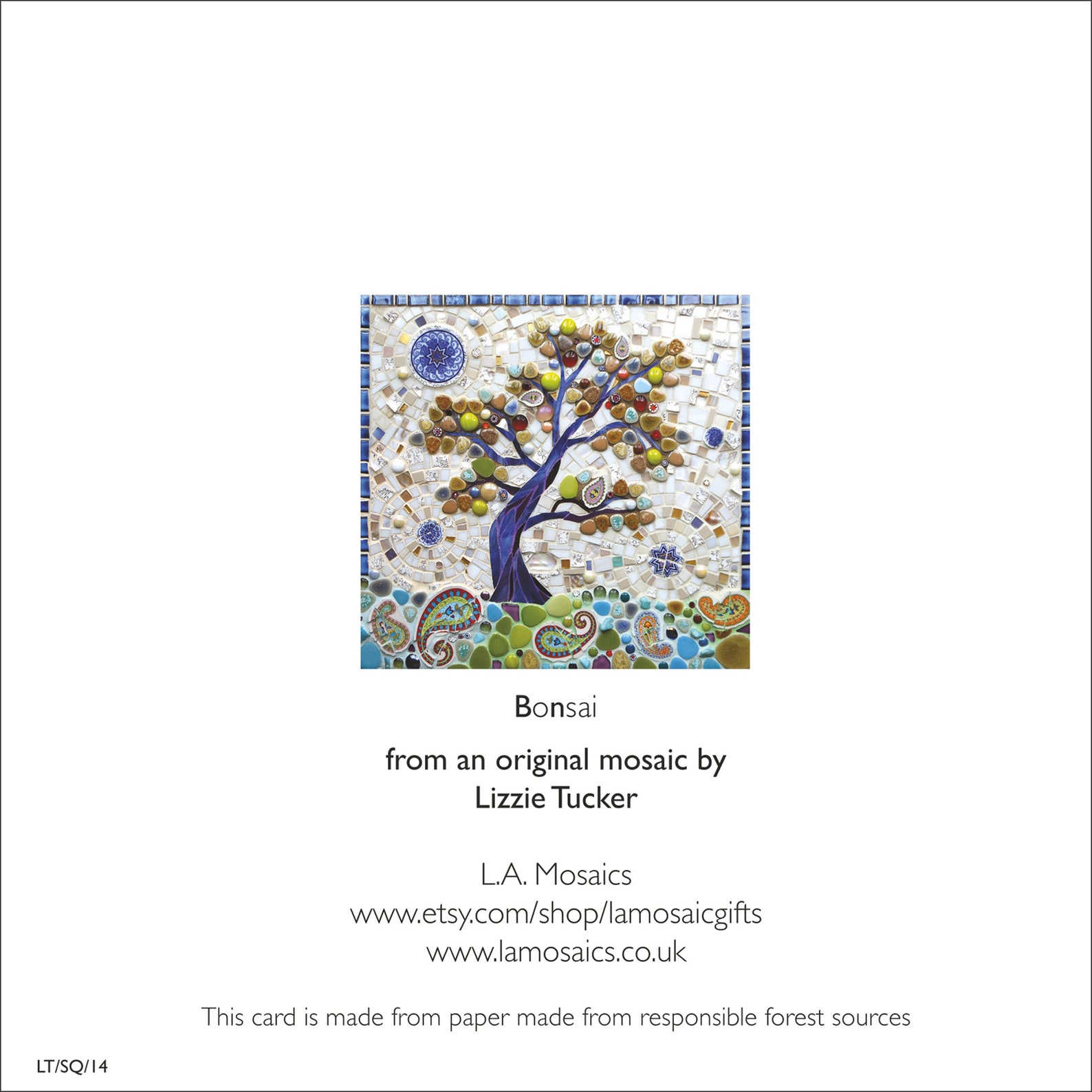 Bonsai Card Mosaic Art Bonsai Tree Card Stained Glass Tree Tree of Life