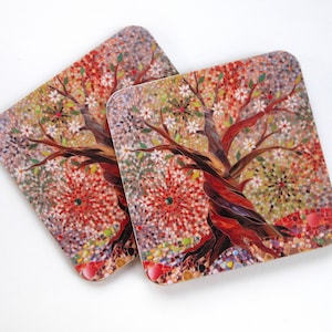 Tree of Light Coaster - Tree of Light Art - Coaster of Tree - Nature Coaster - Spiritual Tree Coaster - Wildlife Lover Coaster -  Coaster
